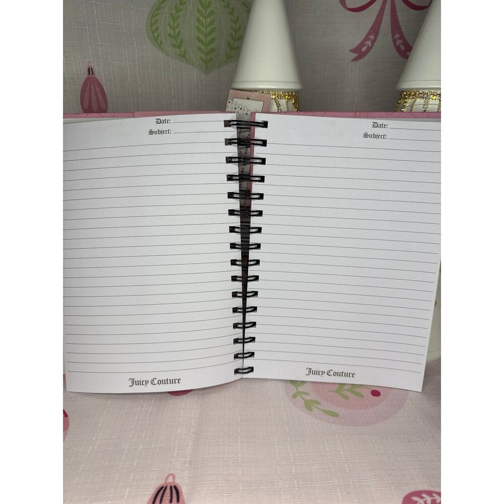 Juicy Couture Pink Journal/Notebook with 2 Heart Pens - Picture 3 of 4